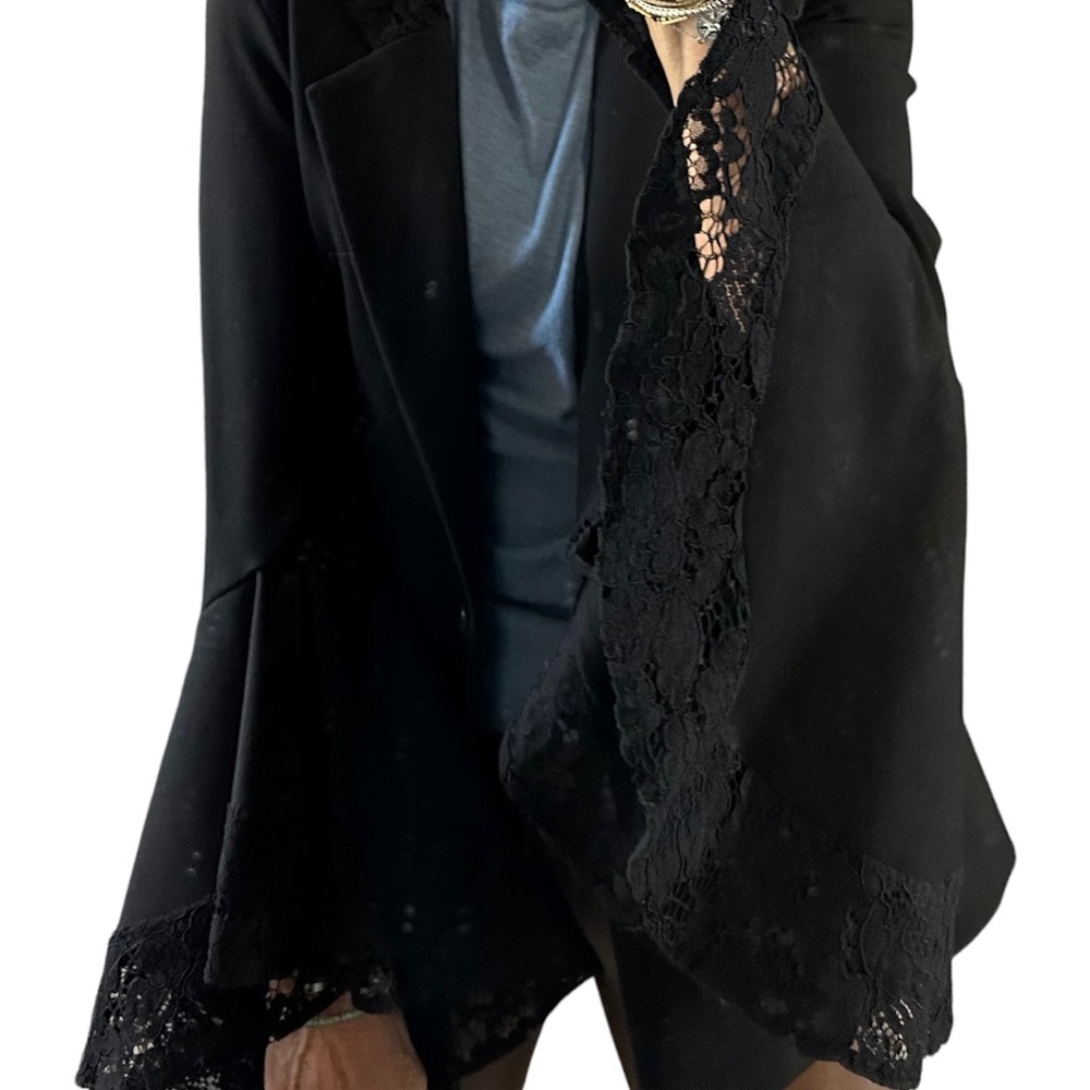 Black blazer with lace sleeve